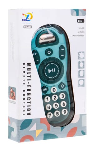 ⁨Interaktywny pilot telewizyjny dla dzieci Niebieski + Dźwięki melodie + Światełko LED⁩ w sklepie Wasserman.eu