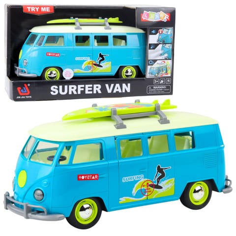 ⁨Samochód Surfer Van Bus Deska Surfingowa Światła Dźwięki Turkusowy⁩ w sklepie Wasserman.eu