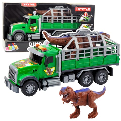 ⁨Ciężarówka Transport Dinozaurów Figurka Dinozaura Światła Dźwięki Zielona⁩ w sklepie Wasserman.eu