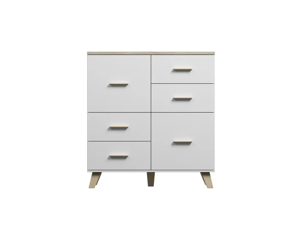 Komoda LOTTA 110 2D4S biały+ dąb sonoma w sklepie Wasserman.eu