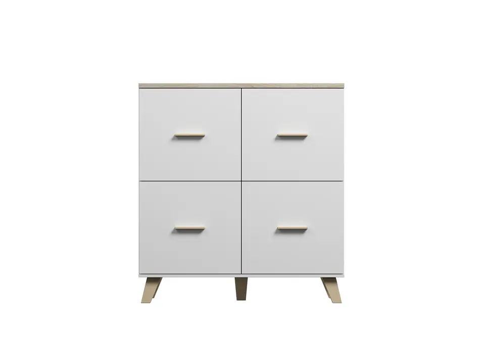 ⁨Cama sideboard LOTTA 110 4D white + sonoma oak⁩ at Wasserman.eu