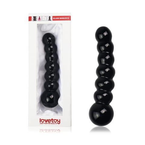 ⁨DILDO 6.8" GLASS ROMANCE CZARNY⁩ w sklepie Wasserman.eu