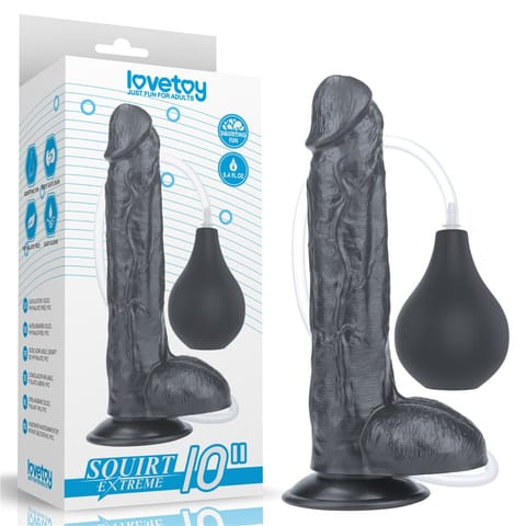 ⁨DILDO 10'' SQUIRT EXTREME DILDO – BLACK⁩ w sklepie Wasserman.eu