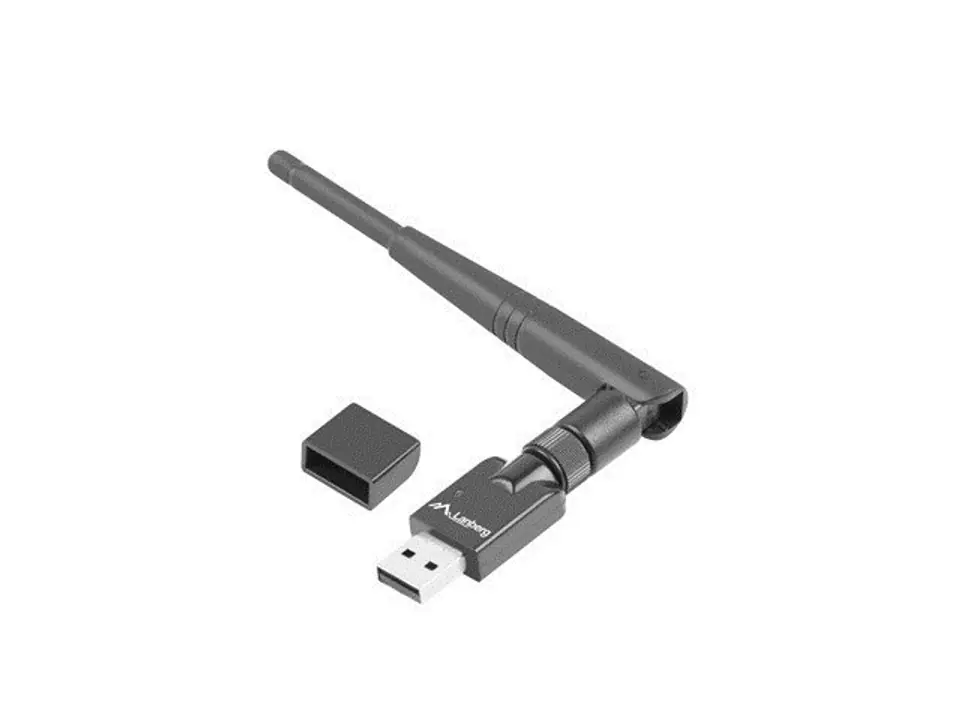 ⁨Karta sieciowa Lanberg N150 NC-0150-WE (USB 2.0, Złącze anteny WiFi)⁩ w sklepie Wasserman.eu