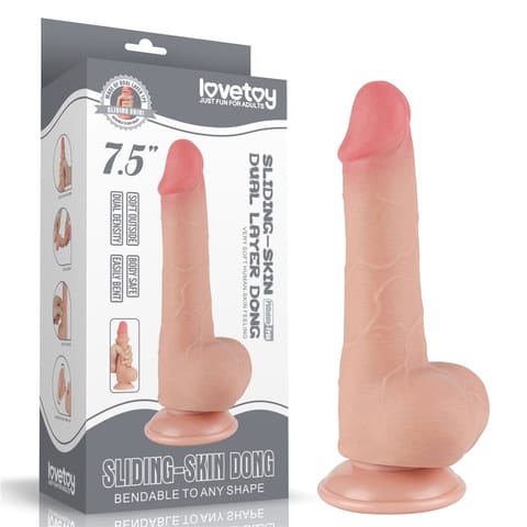 DILDO 7.5'' SLIDING SKIN DUAL LAYER DONG FLESH w sklepie Wasserman.eu