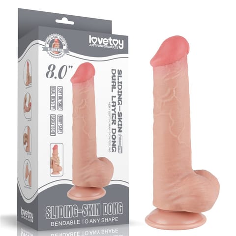 DILDO 8'' SLIDING SKIN DUAL LAYER DONG FLESH w sklepie Wasserman.eu