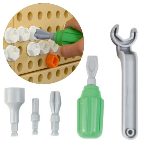 ⁨MASTERKIDZ Ręczne Narzędzia 6 Elementów Śrubokręt Klucz - Tablica Naukowo-Edukacyjna STEM⁩ w sklepie Wasserman.eu