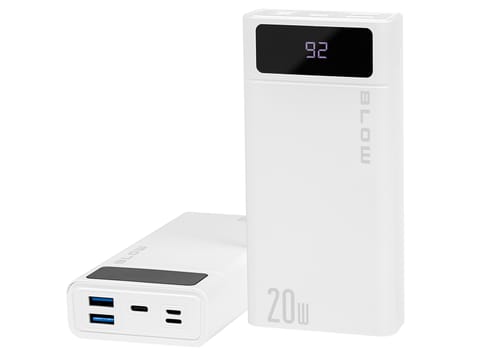 ⁨Power Bank 20000mAh QC+PD PB20E BIAŁY⁩ w sklepie Wasserman.eu
