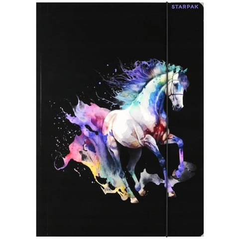 ⁨Teczka z gumką A4 HORSES 559714 STARPAK⁩ w sklepie Wasserman.eu