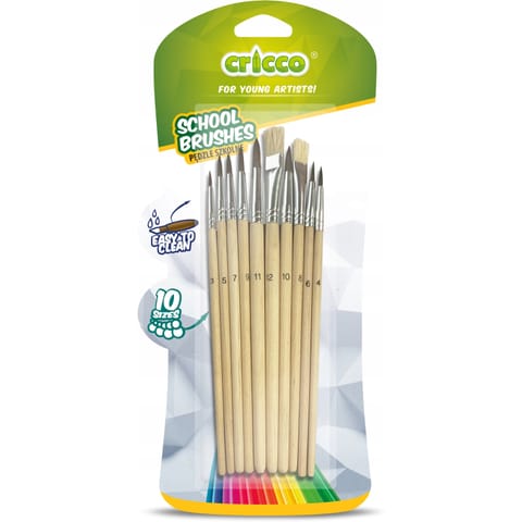 ⁨Pędzelki szkolne 10szt. blister CR364B10 CRICCO⁩ w sklepie Wasserman.eu