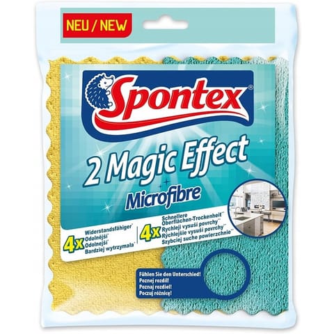 ⁨Ściereczki z mikrofibry 20,5x22cm MAGIC EFFECT (2 sztuki) 197000040 SPONTEX⁩ w sklepie Wasserman.eu