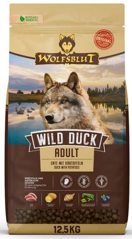 Wolfsblut Dog Wild Duck duck and sweet potatoes 12,5kg at Wasserman.eu