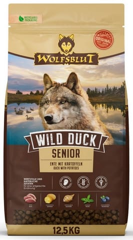 ⁨Wolfsblut Dog Wild Duck Senior - kaczka i bataty 12,5kg⁩ w sklepie Wasserman.eu
