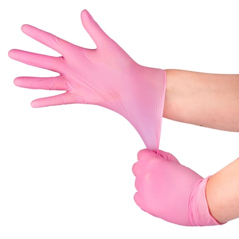 ⁨VELO NITRILE PINK M Różowe rękawice nitrylowe zabiegowe bezpudrowe, 100 szt.⁩ w sklepie Wasserman.eu