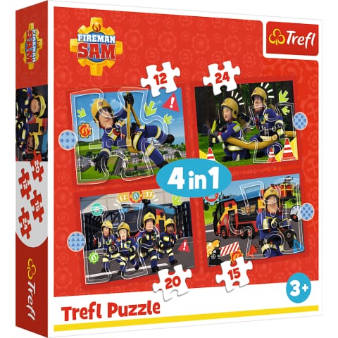 Puzzle - 4w1 (12, 15, 20, 24) - Przygody strażaka Sama - Strażak Sam - Trefl 34632 w sklepie Wasserman.eu