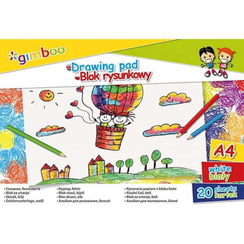 ⁨BLOK RYSUNKOWY GIMBOO A4/20K BIAŁY⁩ w sklepie Wasserman.eu