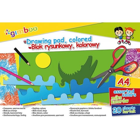 ⁨BLOK RYSUNKOWY GIMBOO A4/20K KOLOROWY⁩ w sklepie Wasserman.eu