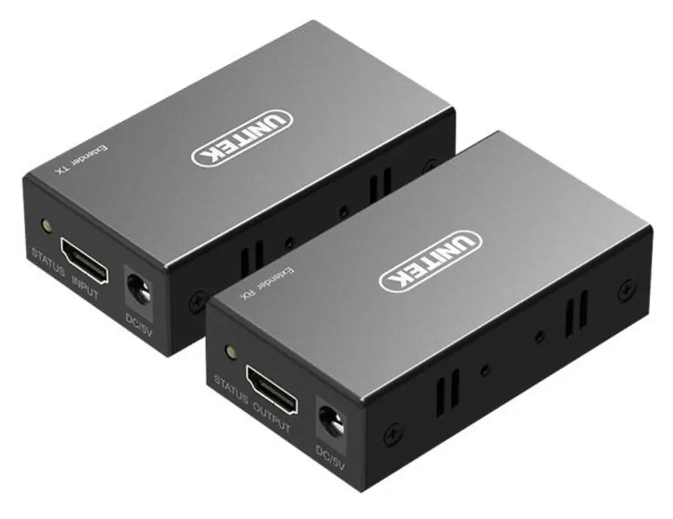 ⁨UNITEK EXTENDER HDMI OVER ETHERNET, 60M, V100A⁩ w sklepie Wasserman.eu