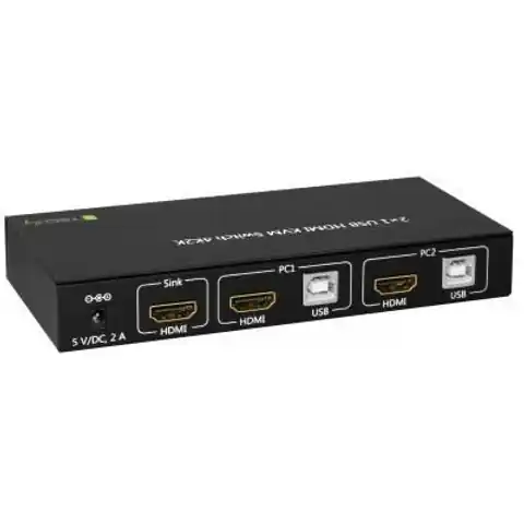 ⁨Techly 2x1 USB HDMI 4Kx2K IDATA KVM-HDMI2U KVM switch Black⁩ at Wasserman.eu