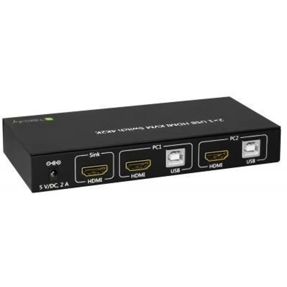 ⁨Techly 2x1 USB HDMI 4Kx2K IDATA KVM-HDMI2U KVM switch Black⁩ at Wasserman.eu