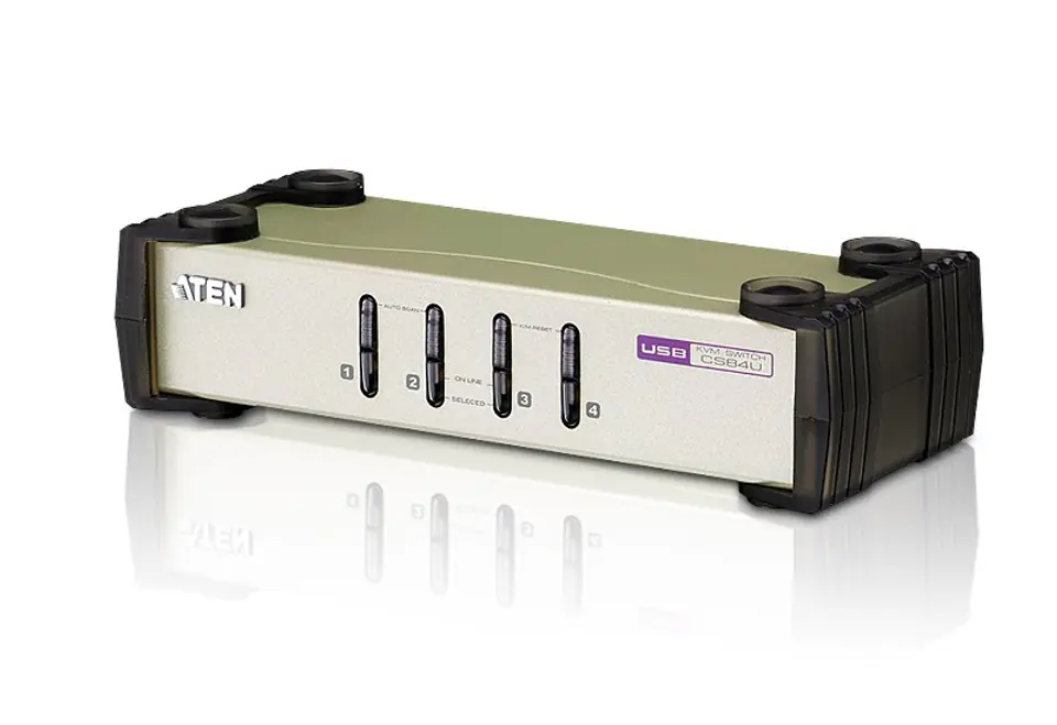 ⁨ATEN 4-Port USB - PS/2 VGA KVM Switch (KVM Cables included)⁩ at Wasserman.eu