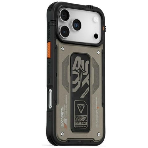⁨Etui Skinarma Aegis do iPhone 17 Pro Max Magnetic Charging + Grip Stand szary⁩ w sklepie Wasserman.eu