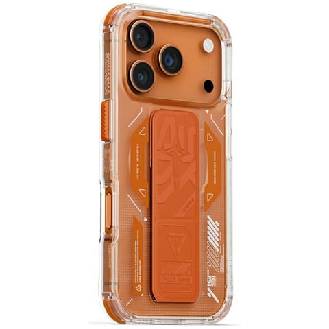 ⁨Etui Skinarma Helio do iPhone 17 Pro     Magnetic Charging + Grip Stand pomarańczowy⁩ w sklepie Wasserman.eu