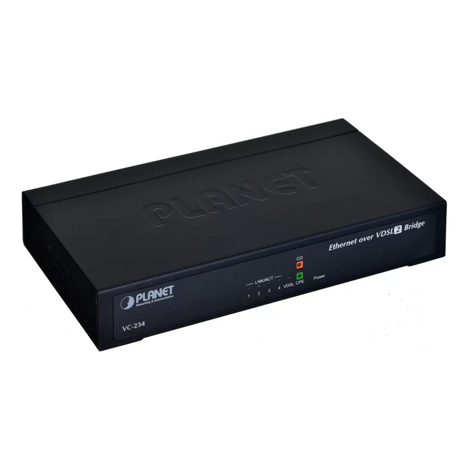 ⁨Konwenter PLANET VC-234 VDSL2 1xRJ-11, 4xRJ-45, 30A⁩ w sklepie Wasserman.eu