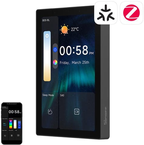 ⁨Panel sterowania WiFi/Bluetooth/ZigBee Matter SONOFF NSPanel Pro 120 (czarny) NSPanel120PB⁩ w sklepie Wasserman.eu