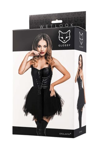 ⁨Glossy Elisia,dress,wetlook,black,M (kolor jak na zdjęciu, rozmiar uniwersalny)⁩ w sklepie Wasserman.eu