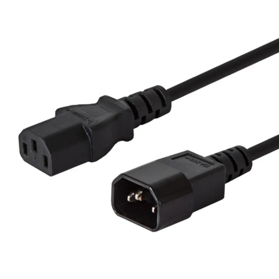 Kabel SAVIO CL-99 (C14 / IEC C14 / IEC 320 C14 M - C13 F; 1,2m; kolor czarny) w sklepie Wasserman.eu