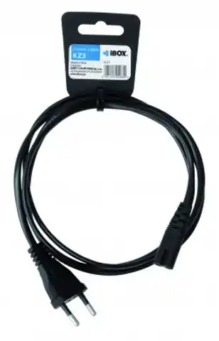 ⁨Kabel IBOX EURO 2-PIN AUDIO-RTV VDE IKZ3 (Euro / Euro 2-Pin / IEC 320 C7 - Schuko ; 1,5m; kolor czarny)⁩ w sklepie Wasserman.eu
