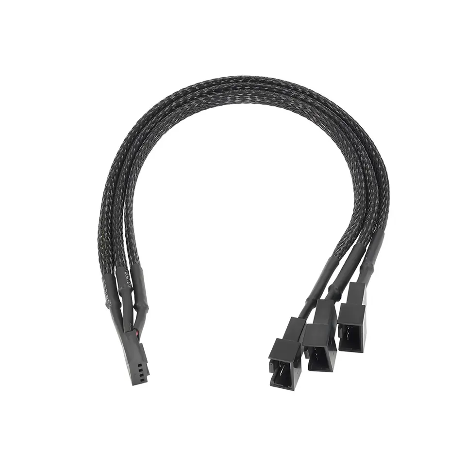 ⁨Kabel Akyga AK-CA-65 (4-Pin F - 2x 4-Pin, 3-Pin M; 0,25m; kolor czarny)⁩ w sklepie Wasserman.eu