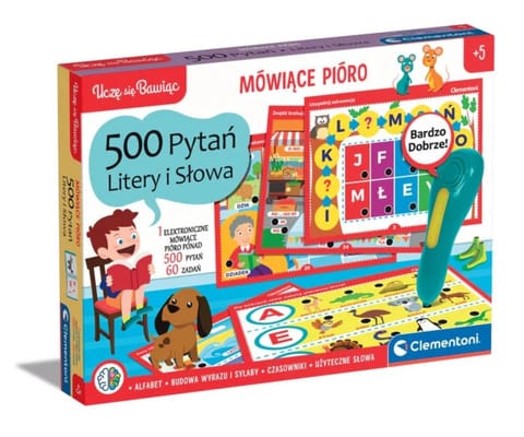 ⁨Clementoni Gry Edukacyjne 50780 Mówiące Pióro 500 Pytań Litery i Słowa⁩ w sklepie Wasserman.eu