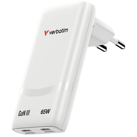 ⁨Ładowarka sieciowa Verbatim Fold n Go    GaN 65W biały 32355⁩ w sklepie Wasserman.eu