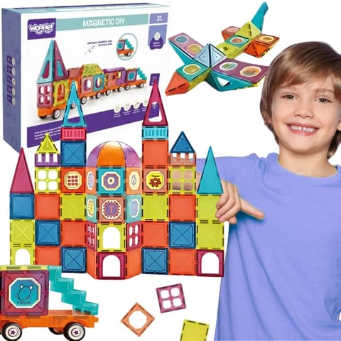 ⁨WOOPIE Klocki Magnetyczne 3D Zestaw Pociąg 71el.⁩ w sklepie Wasserman.eu