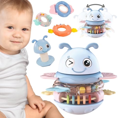 ⁨WOOPIE Baby Wańka Wstańka Zabawka Sensoryczna 2w1 Grzechotka Gryzak⁩ w sklepie Wasserman.eu