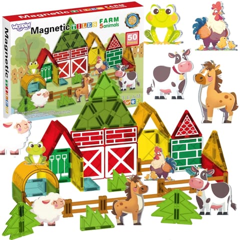 ⁨WOOPIE Magnetyczne Klocki Konstrukcyjne 7,5 cm Farma 30 el.⁩ w sklepie Wasserman.eu