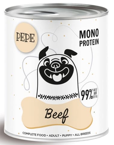 ⁨Paka Zwierzaka PEPE Beef (wołowina) puszka 800g⁩ w sklepie Wasserman.eu