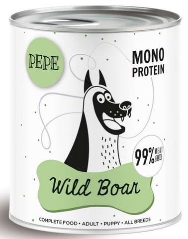 ⁨Paka Zwierzaka PEPE Wild Boar (dzik) puszka 800g⁩ w sklepie Wasserman.eu
