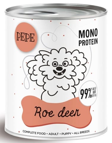 ⁨Paka Zwierzaka PEPE Roe Deer (sarna) puszka 800g⁩ w sklepie Wasserman.eu