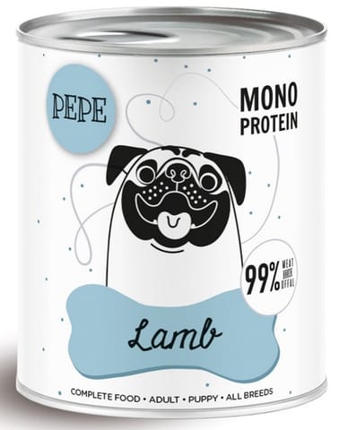 ⁨Paka Zwierzaka PEPE Lamb (jagnięcina) puszka 800g⁩ w sklepie Wasserman.eu