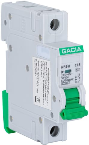 ⁨Wyłącznik nadprądowy GACIA N8BH 10KA C 1P 25A⁩ w sklepie Wasserman.eu