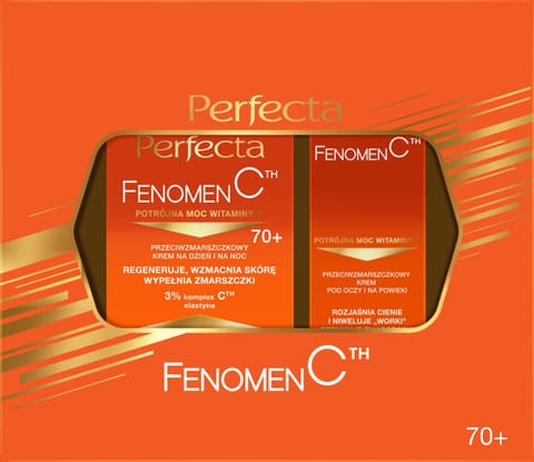 ⁨PERFECTA Zestaw prezentowy Fenomen C 70+ (Krem przeciwzmarszczkowy do twarzy 50ml + Krem pod oczy 15ml)⁩ w sklepie Wasserman.eu