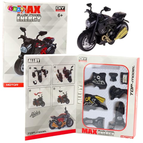 ⁨Motocykl Do Składania Skręcania Metal 1:14 DIY Czarny Złote Elementy⁩ w sklepie Wasserman.eu