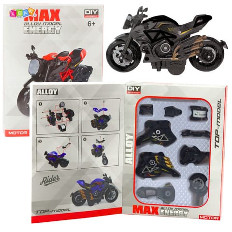 ⁨Motocykl Do Składania Skręcania Metal 1:14 DIY Złote Elementy Czarny⁩ w sklepie Wasserman.eu