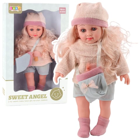 ⁨Lalka Sweet Angel W Wełnianym Sweterku Z Grzybkiem Torebka Czapka 36cm⁩ w sklepie Wasserman.eu