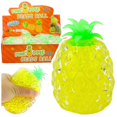 ⁨Gniotek Ananas Owoc Antystresowy Z Kulkami Hydrożelowymi Żółty⁩ w sklepie Wasserman.eu
