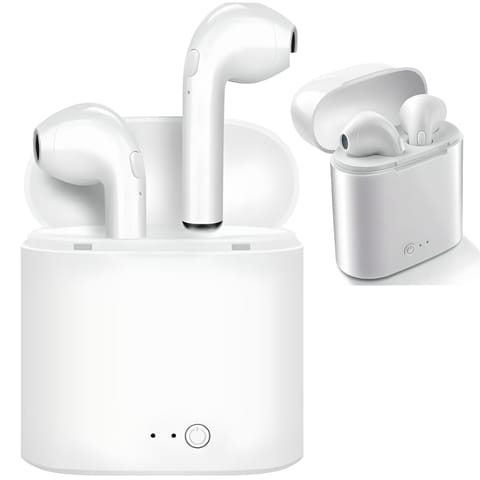 ⁨Słuchawki bezprzewodowe z funkcją powerbanku BT i7s - białe⁩ w sklepie Wasserman.eu