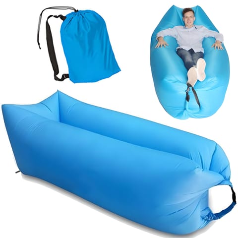 ⁨Dmuchany leżak materac na powietrze lazy bag do 200 kg⁩ w sklepie Wasserman.eu